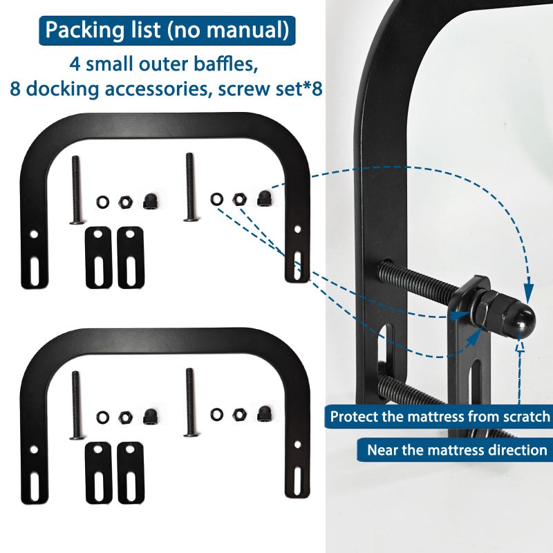 Benbuoo Anti Non Slip Mattress Retainer Bar Holder in Place Mattress Slide Stoppers Metal Bed Gripper to Prevent Sliding Footboard(Small-4pcs) - Image 5